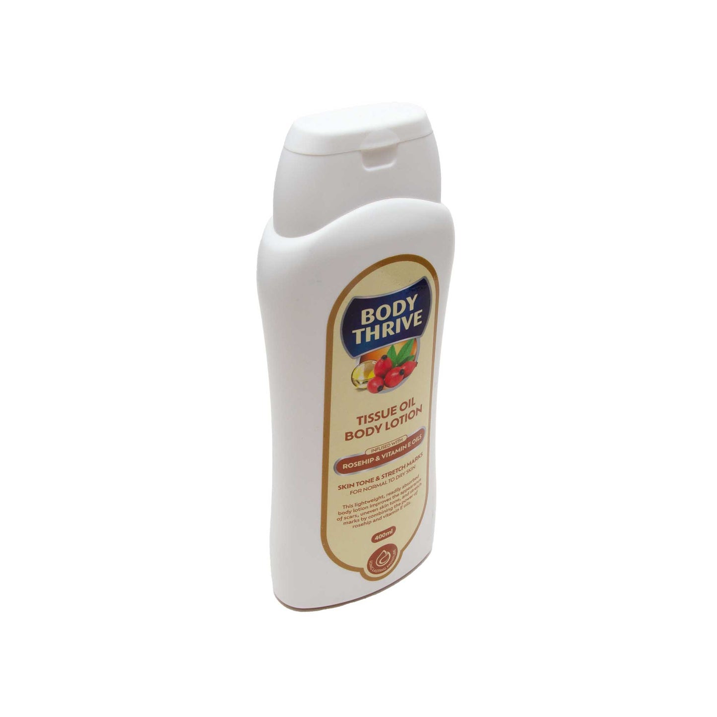 Body Thrive Tissue Oil Body Lotion – Rosehip & Vitamin E Oils (400ml)