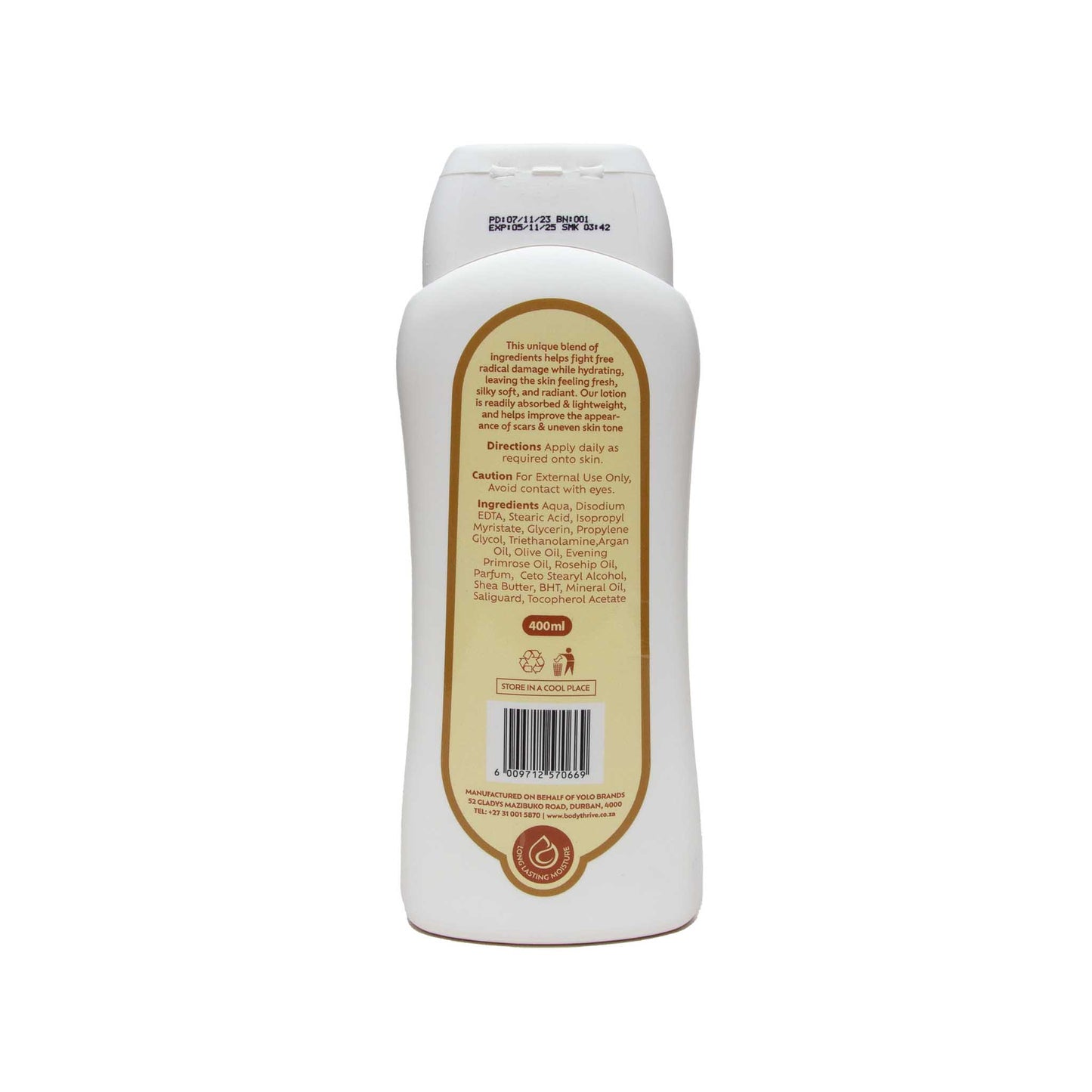 Body Thrive Tissue Oil Body Lotion – Rosehip & Vitamin E Oils (400ml)