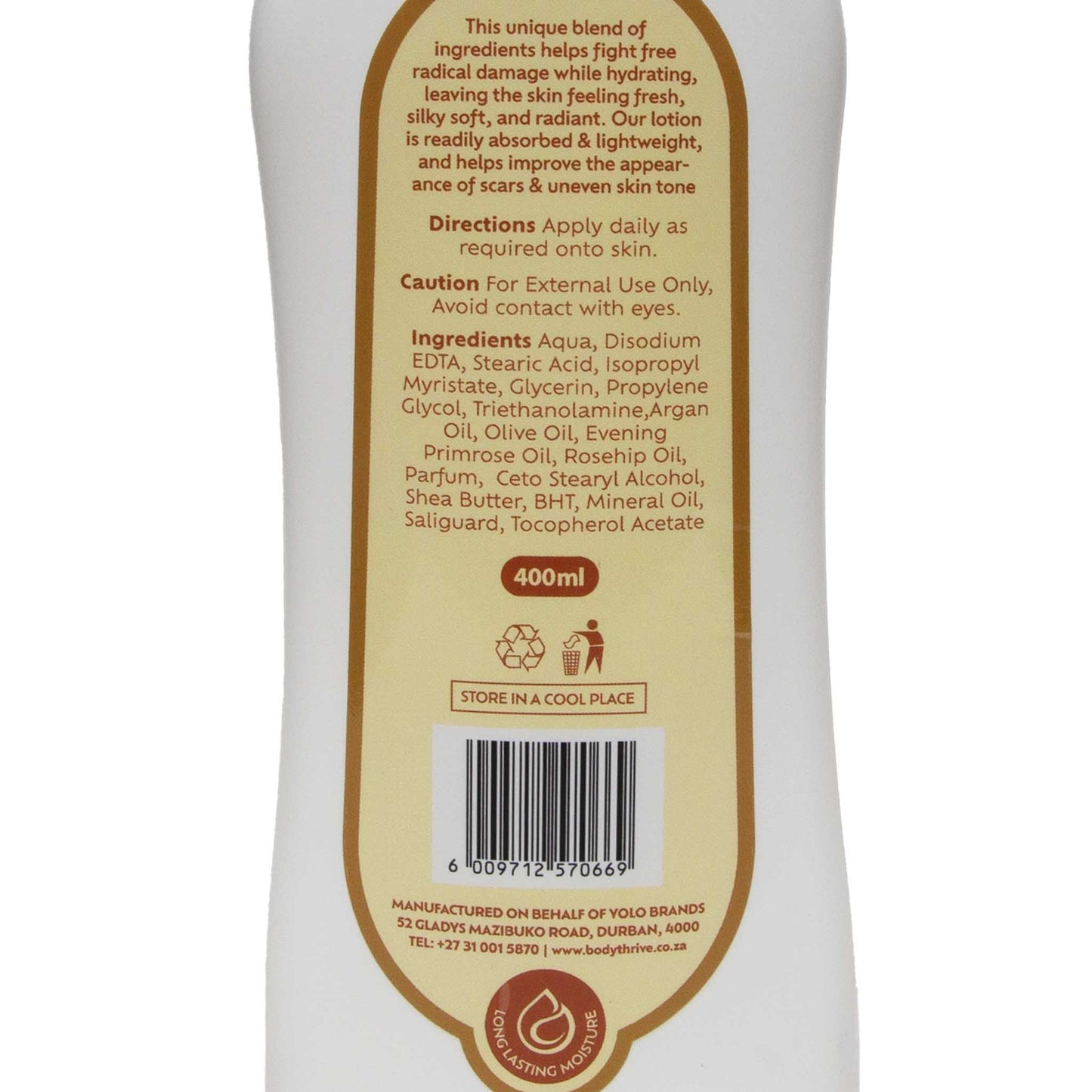 Body Thrive Tissue Oil Body Lotion – Rosehip & Vitamin E Oils (400ml)