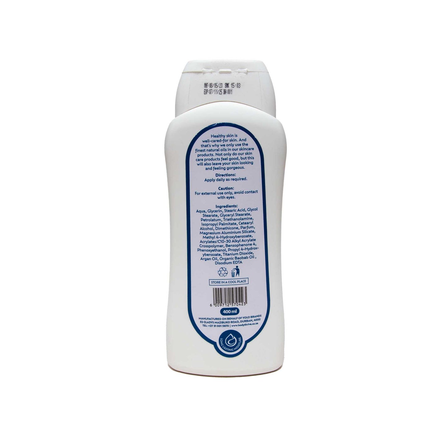 Body Thrive Moisturising Body Lotion – Argan & Baobab Oils (400ml)